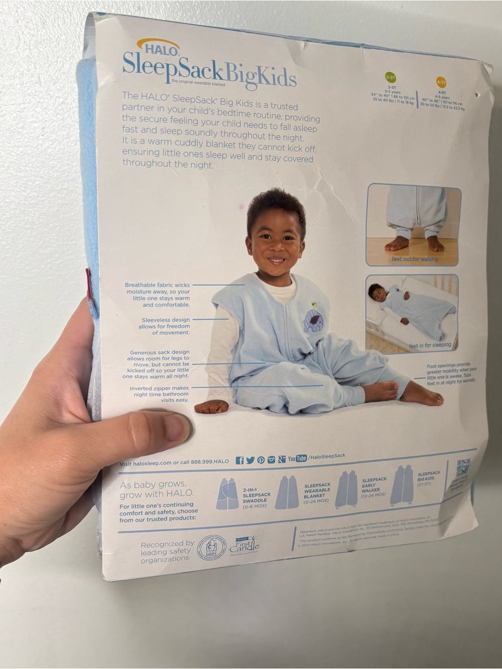 New Halo Sleep Sack Big Kids Blue 2T-3T - Picture 6 of 12